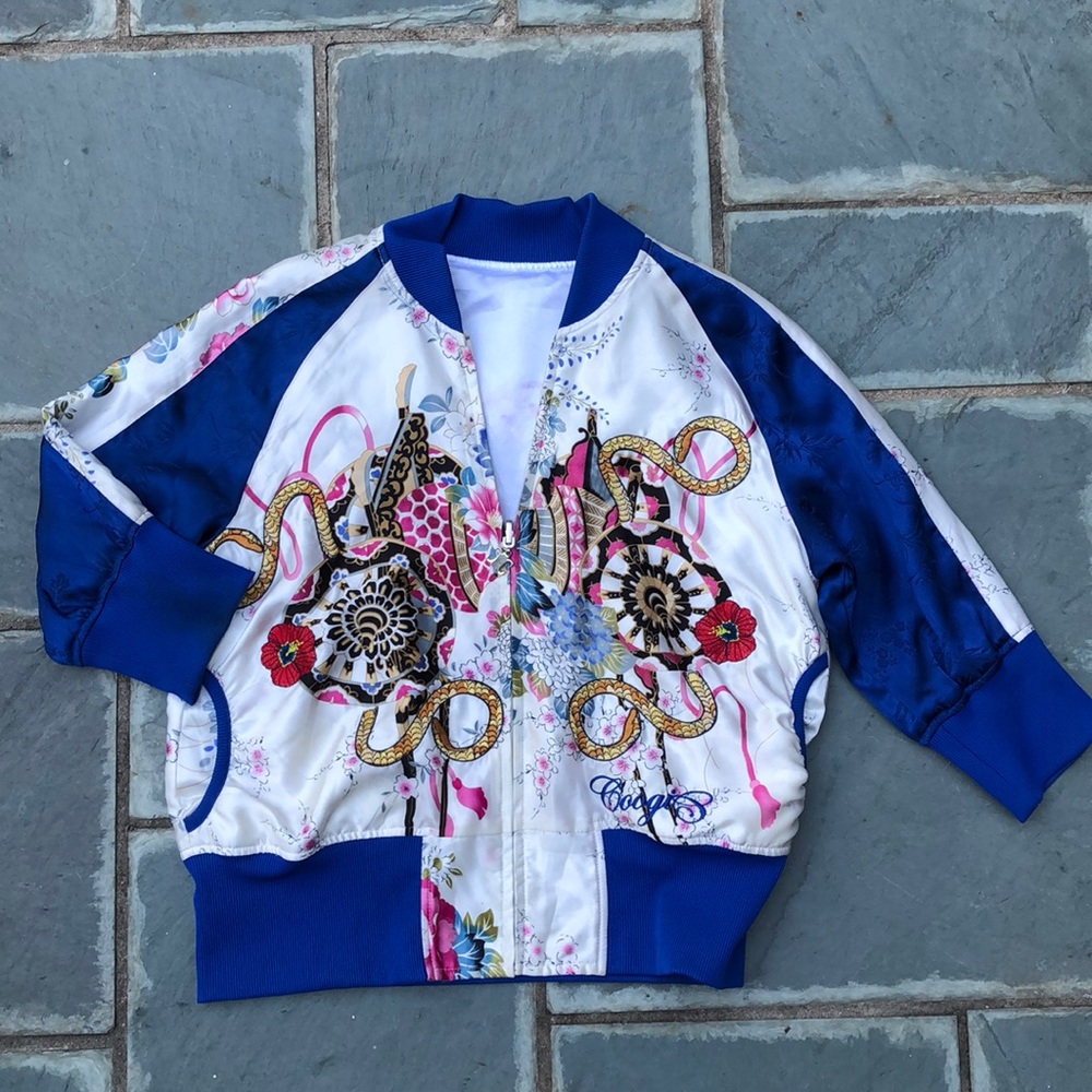 Coogi Satin Embroidered Jacket Large